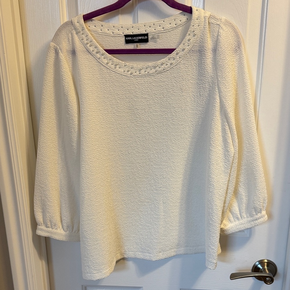 Karl Lagerfeld Women's Ivory Blouse